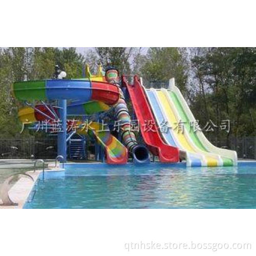 Children Swimming Pool Water Slide 6 Lines For Water Playgr